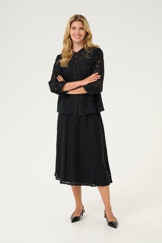 Blouse with short sleeve Regular fit Pitch Black