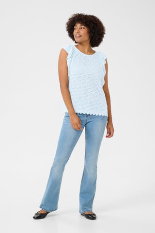 Sleeveless blouse Regular fit Cashmere Blue