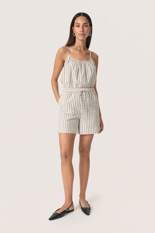 Shorts casual Relaxed fit Beige with Black Stripe