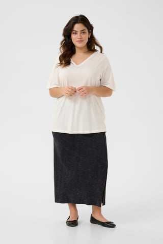 Skirt Shaped fit Black washed rib
