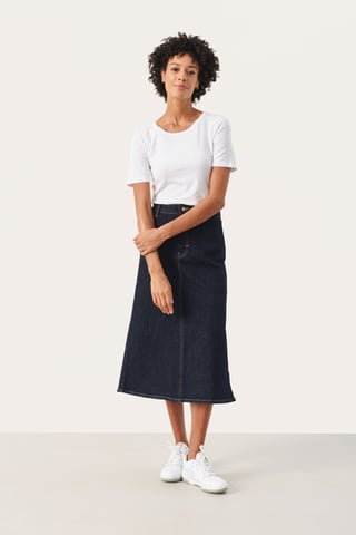 Denim rok A-shape Dark Denim dark blue