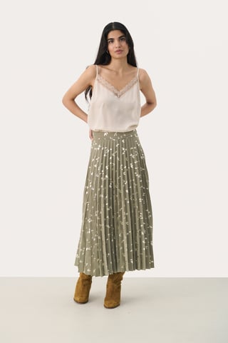 Skirt A-Line Vetiver Foil Print