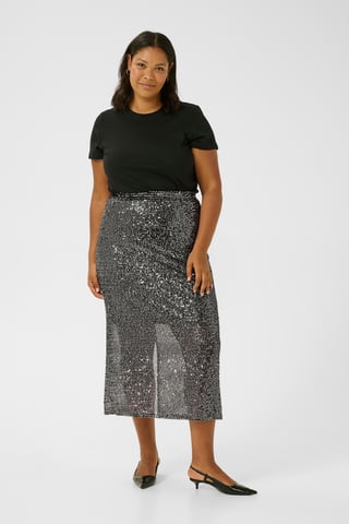 Skirt Regular fit Silver Sequin