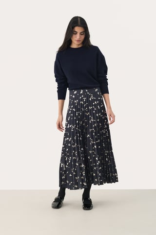 Rok A-shape Navy Foil Print navy
