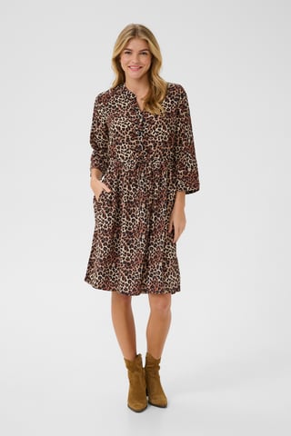 Dress Feminine Silhouette Leopard Mix