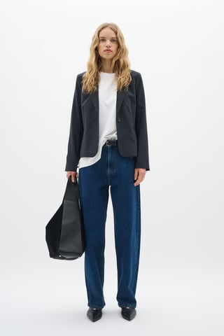 Blazer Feminine Silhouette Dark Grey Melange