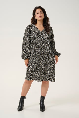 Jurk A-shape black multi