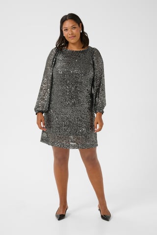 Jersey jurk A-shape silver