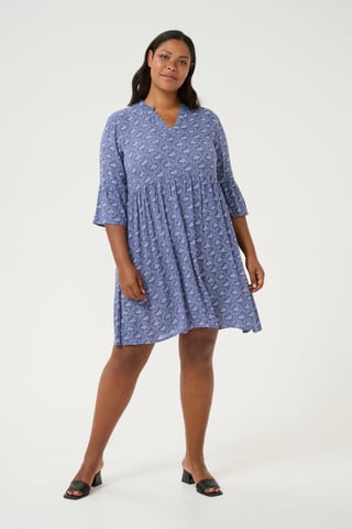 Jurk A-shape blue white