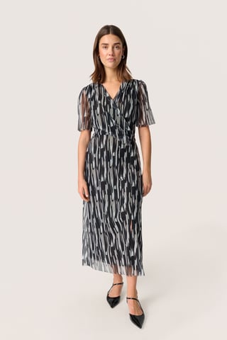 Jersey dress Regular fit Black Stroke Print