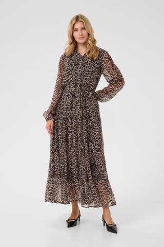 Dress A-shape Natrual Animal Spots