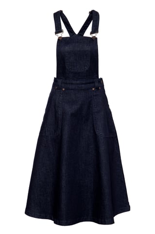 Queen Kerosin Damen Süßer Latzrock aus Denim in Workwear-Optik Denim