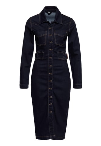 Queen Kerosin Damen Workwear Bleistiftkleid Denim