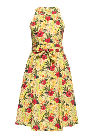 Queen Kerosin Damen Swing Kleid gelb