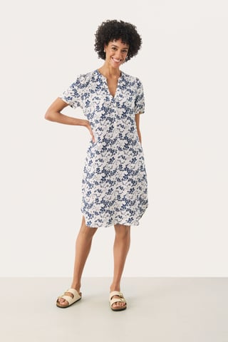 Jurk Regular fit white blue