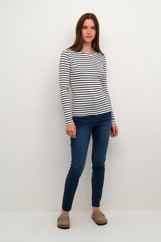 Long sleeved T-shirt Regular fit Chalk / 52737 Midnight Marine
