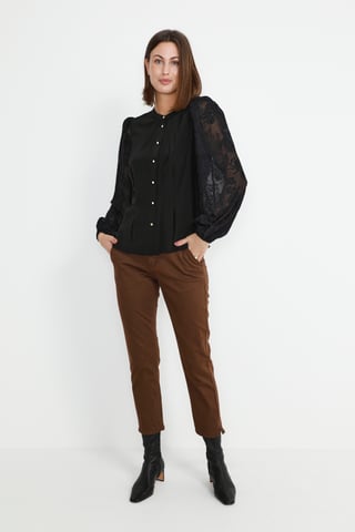 Long sleeved shirt Relaxed fit Black