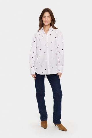 Overhemd met lang mouwen Oversize fit Ice Burgundy Harts white