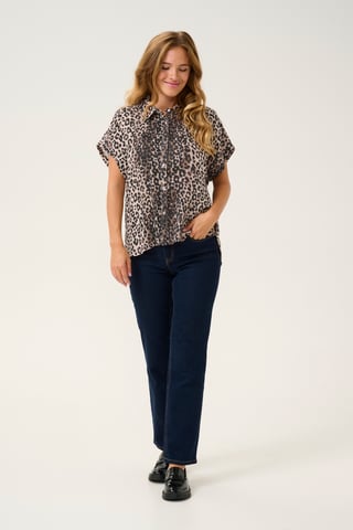 Shirt with short sleeve Oversize fit Leopard