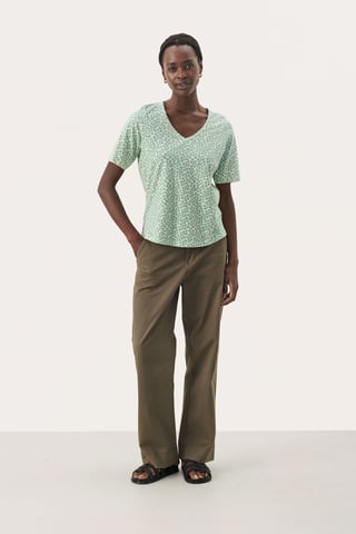 T-shirt Relaxed fit Green Mini Grid Flower