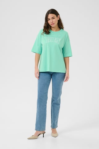 T-shirt Oversize fit Pool Blue W. Chalk Embroidery