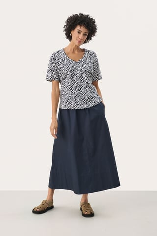T-shirt Relaxed fit Navy Mini Grid Flower