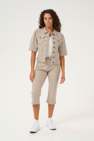 Casual pants Slim fit Dune/White Stripe