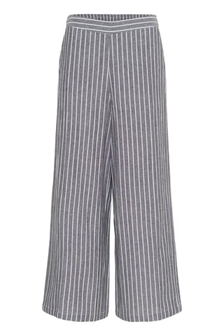 Casual pants Casual fit Black Melange/White Stripe