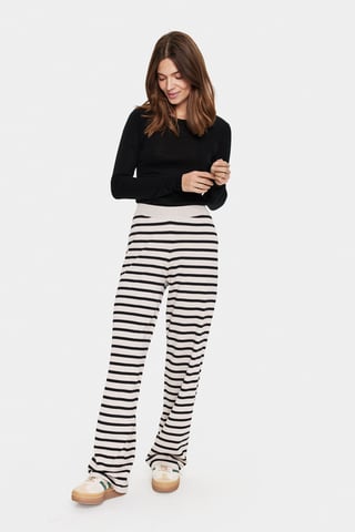 Casual broek Regular fit Gray Morn Mila Stripe black offwhite