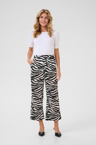 Casual pants Loose fit Black/Chalk Animal Print