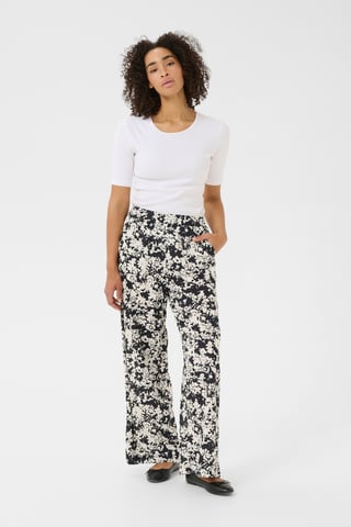 Casual broek Regular fit Black/Turtledove Flower Print black