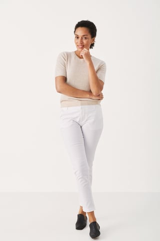 Casual pants Regular fit Bright White