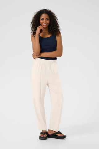 Casual pants Regular fit Light Sand Linen