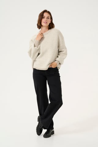 Knitted cardigan Regular fit Feather Grey/ Chalk Structure