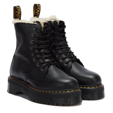 Dr. Martens Jadon Pisa Fur Lined Womens Boots - (Black)