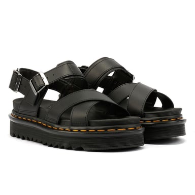 Dr. Martens Voss II Athena Dames Zwart Leren Sandalen
