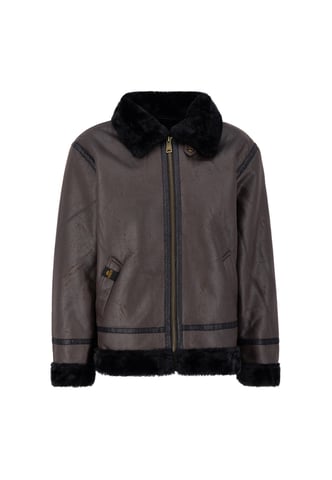 B-3 Faux Leather Bomber Jacket