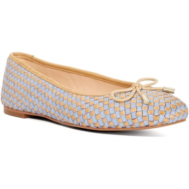 Dune Heights Leren Dames Blauwe Ballerina's