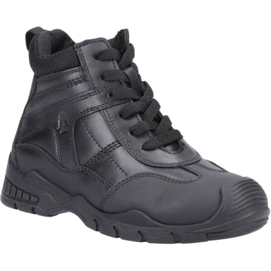 Hush Puppies Titus SNR Leren Jongens Zwarte Boten