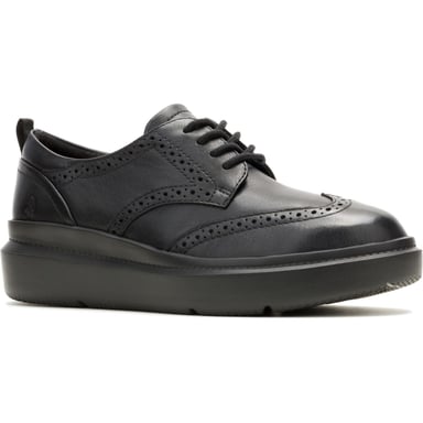 Hush Puppies Joy Läder Damer Svart/Svart Brogue Skor