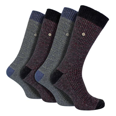 4-pack herrstrumpor i bomull | Spirit Square stickade strumpor