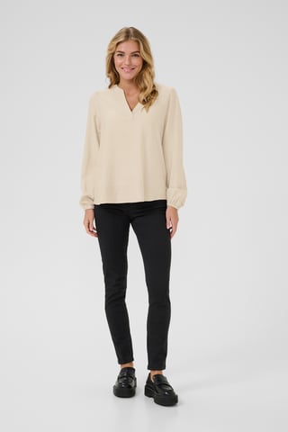 Blouse met lange mouwen Regular fit cream