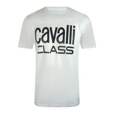 Cavalli Class Bold Brand White T-shirt