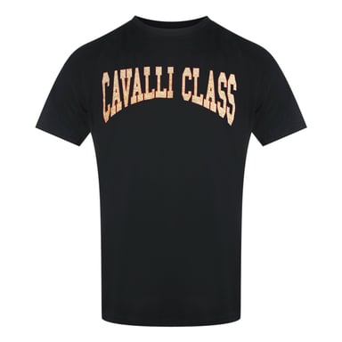 Cavalli Class Varsity Logo Zwart T-shirt