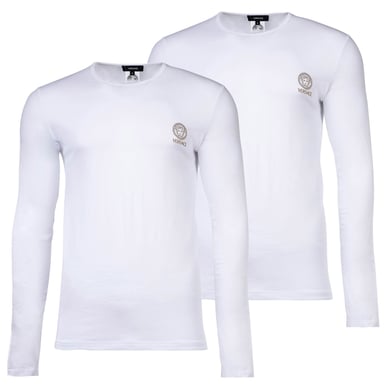 Versace T-Shirt Bi-Pack Jersey Topeka Bi-Stretch Cotton Organic New Logo Longsleeve
