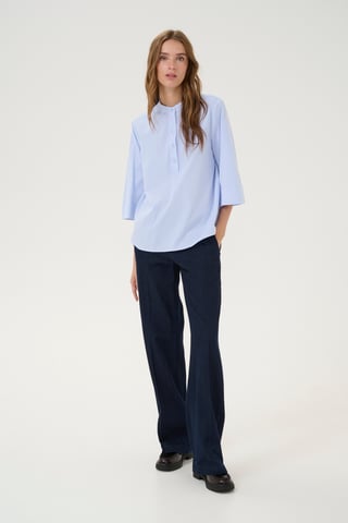 Blouse met korte mouwen Loose fit blue white