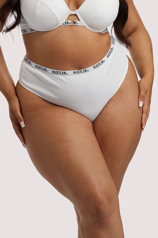 Hustler Hustler Branded Ribbed High Waist Thong