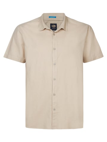 Petrol Industries - Plus size plain linen shirt Mahiway Men - Brown