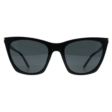 Saint Laurent Cat Eye Womens Shiny Black Grey SL 214 Kate Thin