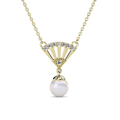 Ingride Pearl Pendants - Gold and Crystal